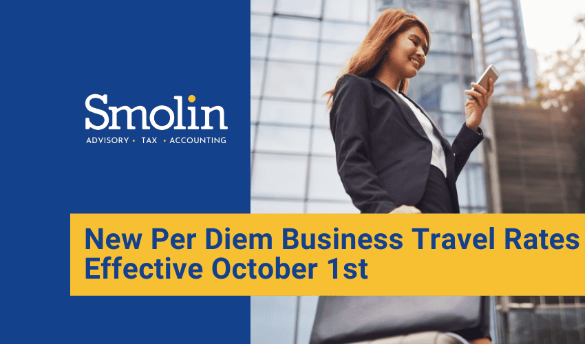 New Per Diem Business Travel Rates Effective October 1st